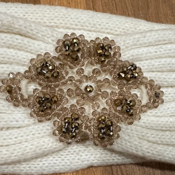 *last chance* C.C | Tan Knit Beanie with Metallic Accents + 2 winter hats - Picture 8 of 16